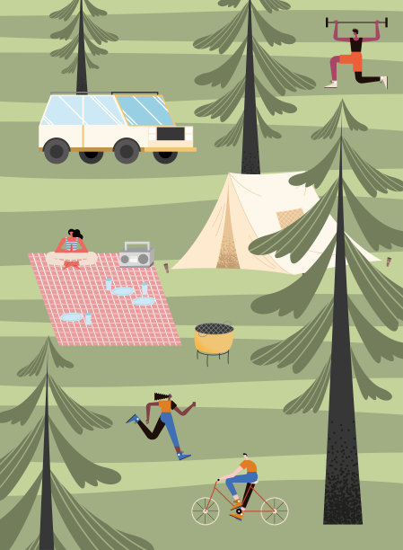 四人健身场景图片下载