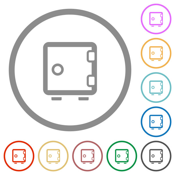 单个强壮的盒子轮廓平面图标与轮廓图片下载