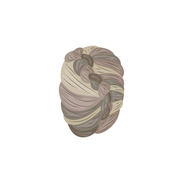 后视图女性头部与辫子发型平图片下载