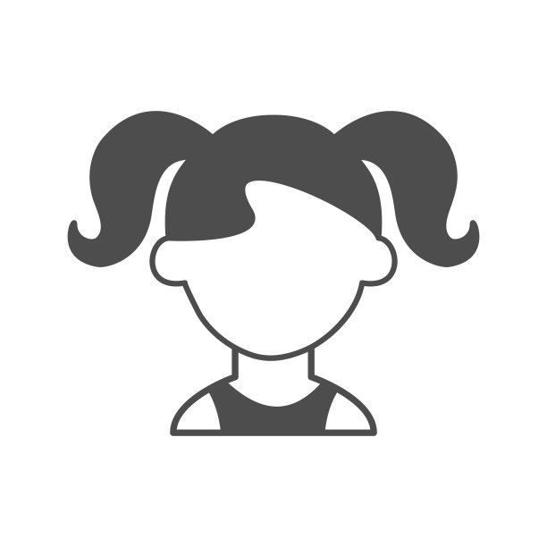 女孩与辫子简单可编辑的线性图标图片下载
