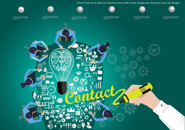 插画商业设计绘画艺术理念与创意思维。为了成功，计划，思考，搜索，分析，沟通，未来的想法创新技术现代。图片下载