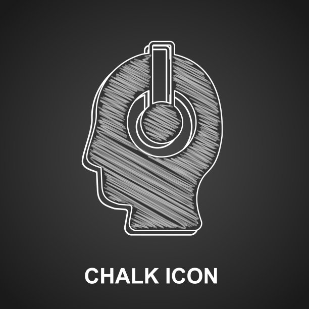 粉笔自由职业者图标孤立的黑色背景图片下载