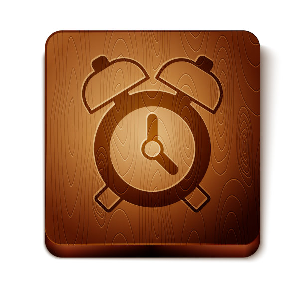 棕色闹钟图标隔离在白色图片下载