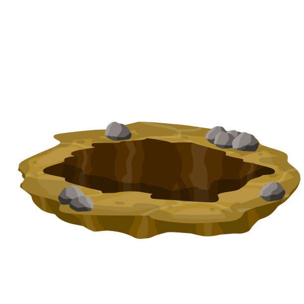 地上有个大洞。沙漠景观元素。图片下载