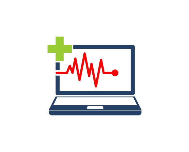 笔记本电脑媒体与医疗交叉和脉搏健康内部图片下载