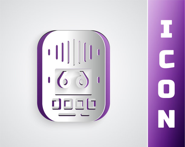 剪纸卡带播放器图标隔离上图片下载