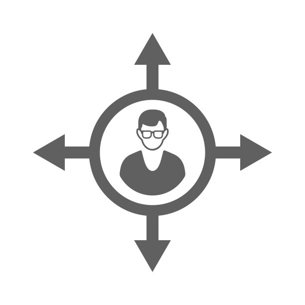 潜在客户，目标受众图标。灰色的矢量图形。图片下载
