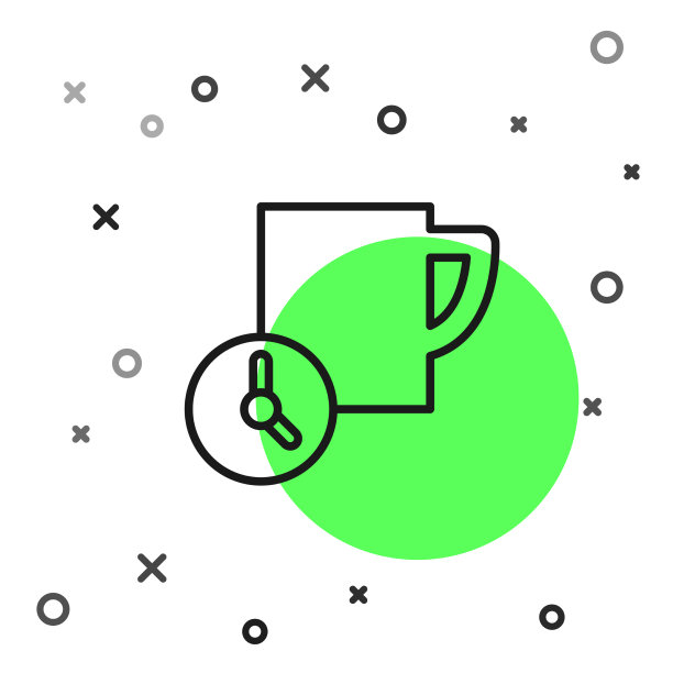 黑线时间管理图标隔离在白线上图片下载