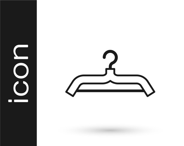 黑色衣架衣橱图标孤立在白色图片下载