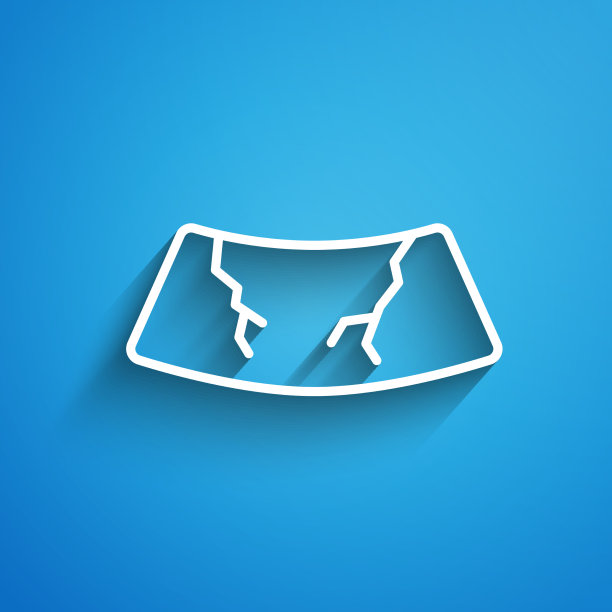 白线破碎的挡风玻璃玻璃图标图片下载