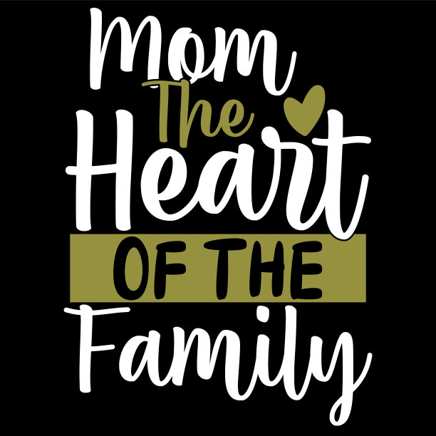 妈妈心家庭t恤设计图片下载