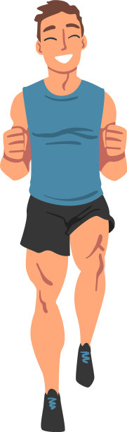 欢快奔跑的男运动员图片下载