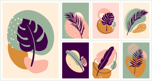 摘要热带植物牌集有机图片下载