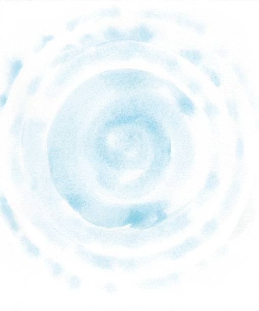 涟漪在水面上扩散，水彩背景。图片下载