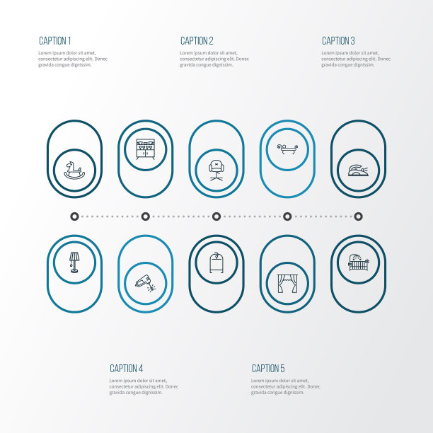 房子图标线风格设置与婴儿床奥斯曼图片下载