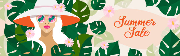 肖像金发女人长头发和夏天图片下载