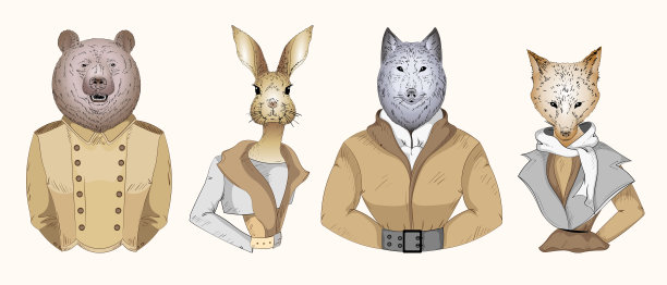 时尚动物角色图片下载