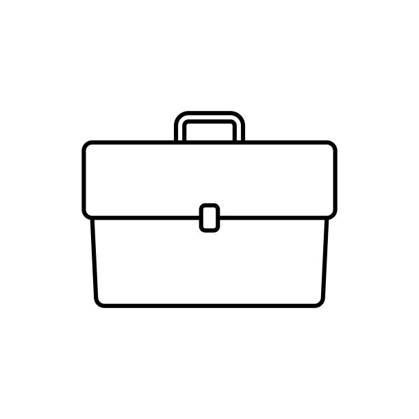 工作公文包图标，行李矢量插图图片下载