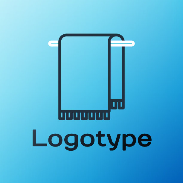 将毛巾挂在一个被隔离在蓝色的衣架图标上图片下载