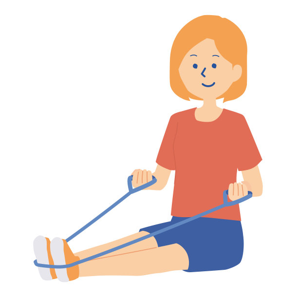 图示:一个女人用训练管做力量训练图片下载