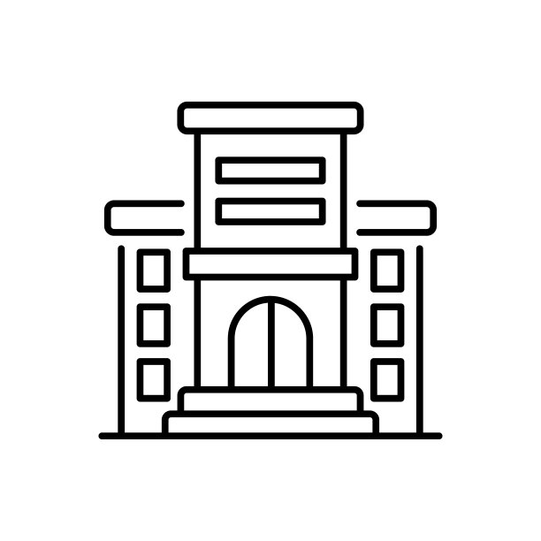 医院矢量轮廓图标样式插图，EPS 10文件图片下载