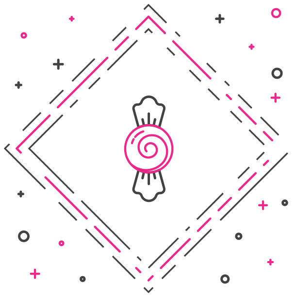 线糖果图标孤立的白色背景图片下载