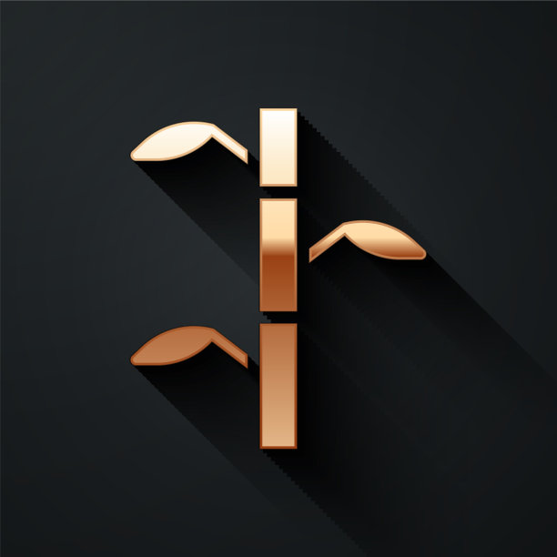 金竹茎与叶图标孤立图片下载