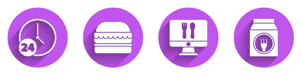 设定时钟24小时汉堡在线订购和图片下载