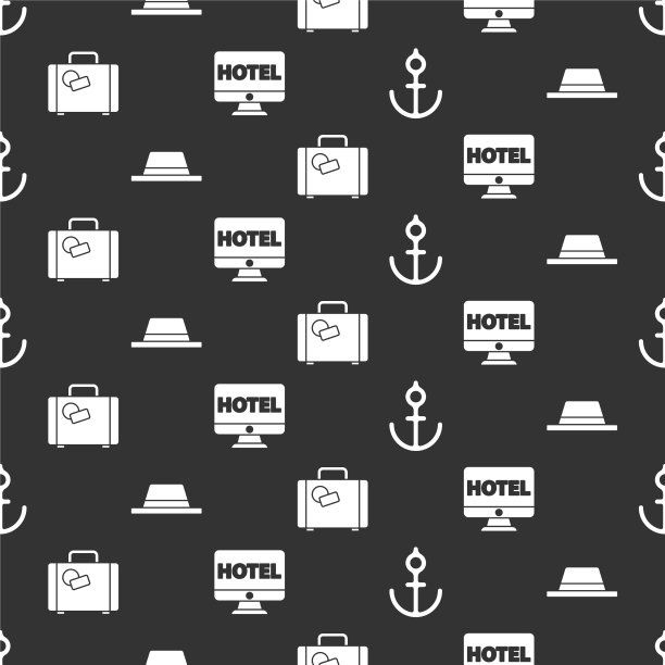 装上带丝带的手提箱和锚帽图片下载