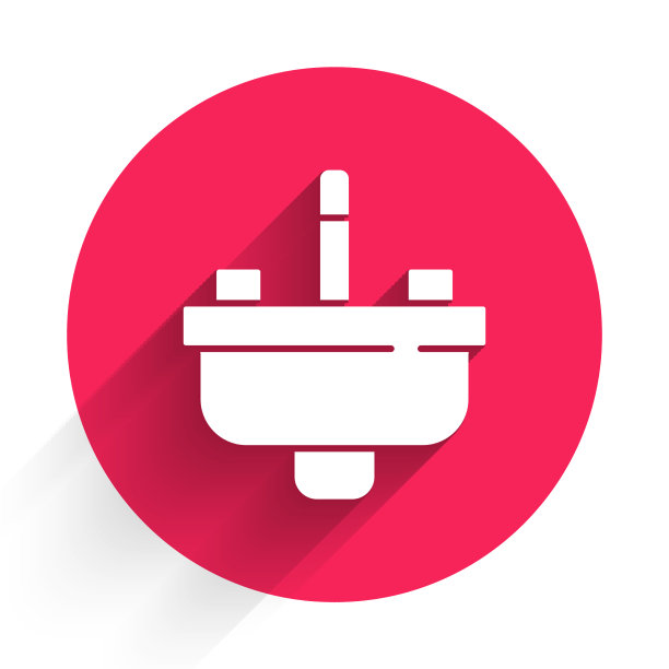 白色面盆与水龙头图标隔离图片下载