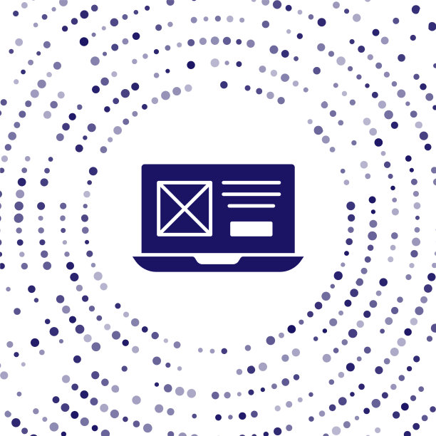 蓝色UI或ux设计图标孤立在白色上图片下载