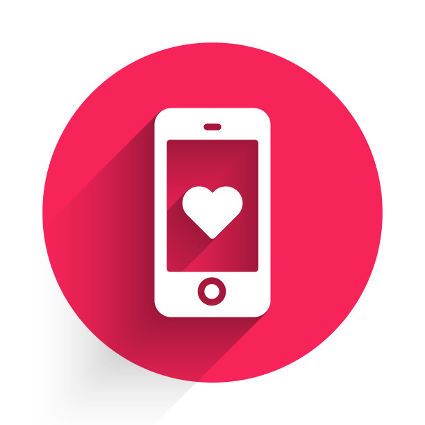 白色智能手机和心形表情语音泡泡图片下载