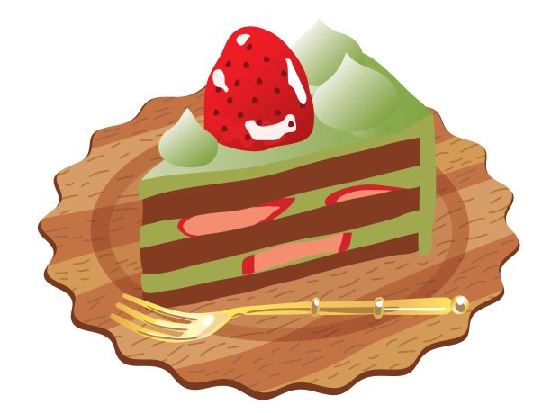 绿色草莓酥饼的插图图片下载
