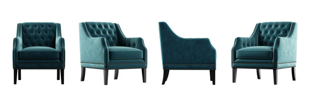 扶手椅孤立在白色背景与剪切路径。不同的职位。图片下载