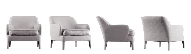 扶手椅孤立在白色背景与剪切路径。不同的职位。图片下载