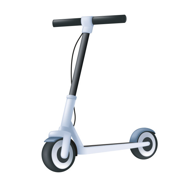 电动踏板车。现代车辆3d图标。白色背景上孤立的生态运输的卡通矢量插图图片下载