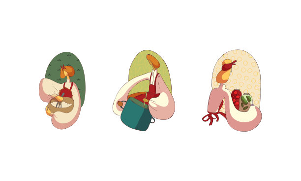 穿围裙的女人在搅拌碗里的东西图片下载