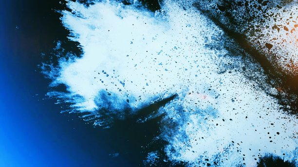 爆炸和散射白色粒子的插图图片下载