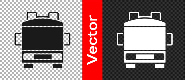 黑色消防车图标隔离透明图片下载
