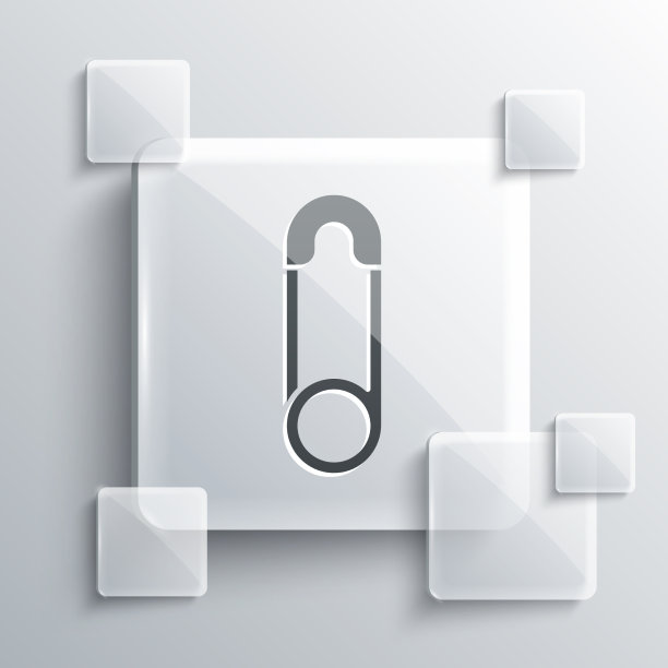 灰色经典封闭钢安全别针图标隔离图片下载