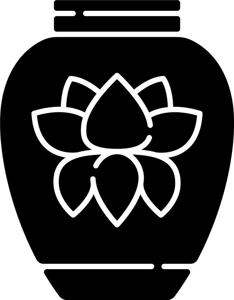 中国瓷黑字形图标图片下载