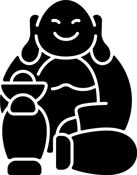 笑佛黑色象形图标图片下载