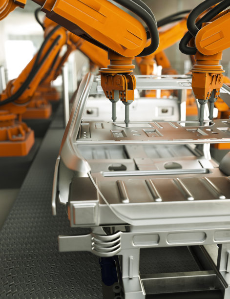 汽车生产线概念3d渲染图片下载