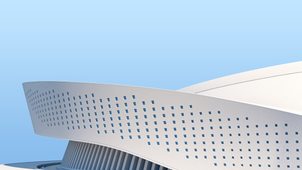 现代建筑立面的曲面墙图片下载