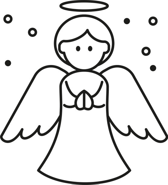 圣诞天使的图标在白色的背景图片下载