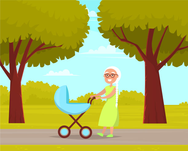 奶奶和酒鬼在公园里散步图片下载