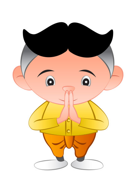 泰式泡泡头在打招呼，叫sawasdeein图片下载