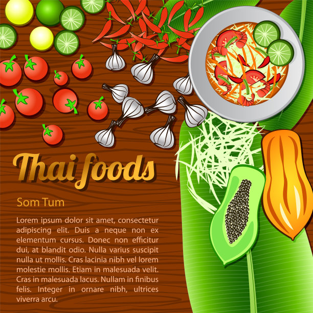 泰式美味名菜木瓜色拉酱图片下载