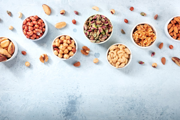 坚果品种，顶部有文字位置图片下载