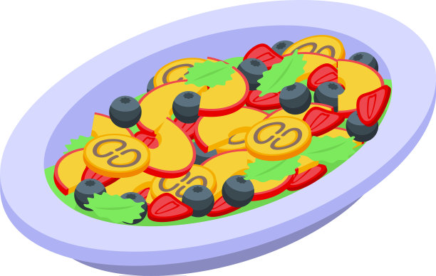 浆果沙拉图标等距风格图片下载